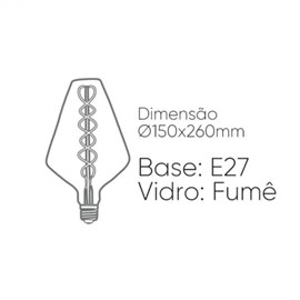Lâmpada Filamento Vetro C150 SG LED 3W 360° 2200K Roma Lux 70285