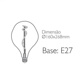 Lâmpada Filamento Vetro D160 LED 4W 360° 2200K Roma Lux 70274