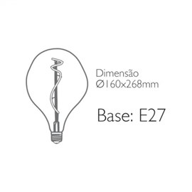 Lâmpada Filamento Vetro D160SG LED 4W 360° 2200K Roma Lux 70275
