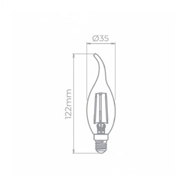 Lâmpada LED Vela Chama Filamento E14 2W Âmbar 127V Stella STH6331-24