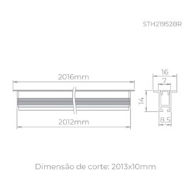 Perfil de Embutir Archi Plano LED 1,6x200cm Stella STH21952BR-27