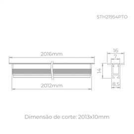 Perfil de Embutir Archi Plano LED 1,6x200cm Stella STH21954PTO-27