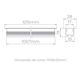 Perfil de Embutir Archi Plano LED 2,8x100cm Stella STH21981BR-27