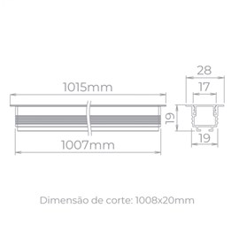 Perfil de Embutir Archi Plano LED 2,8x100cm Stella STH21981PTO-27