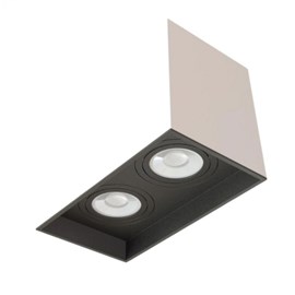 Plafon Box Duplo AR70 13,5x23x12cm Branco com Recuo Preto Moon 1060648