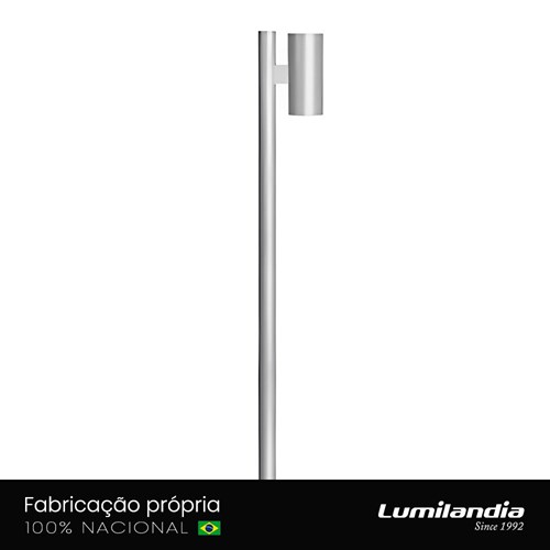 Poste Cilindrico Foco Simples 1xE27 Alumínio Lumilandia 455012-1