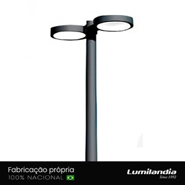 Poste Pétala Panelinha Redondo Duplo LED Alumínio Lumilandia 45662