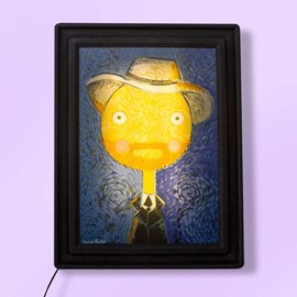 Quadro Iluminado Van Gogh LED 54x41,5x5,5cm Polietileno Usare VGQI-68