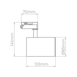 Spot de Trilho Zylinder PAR20 14,1x13,3x8,5cm Branco Stella SD1720BR